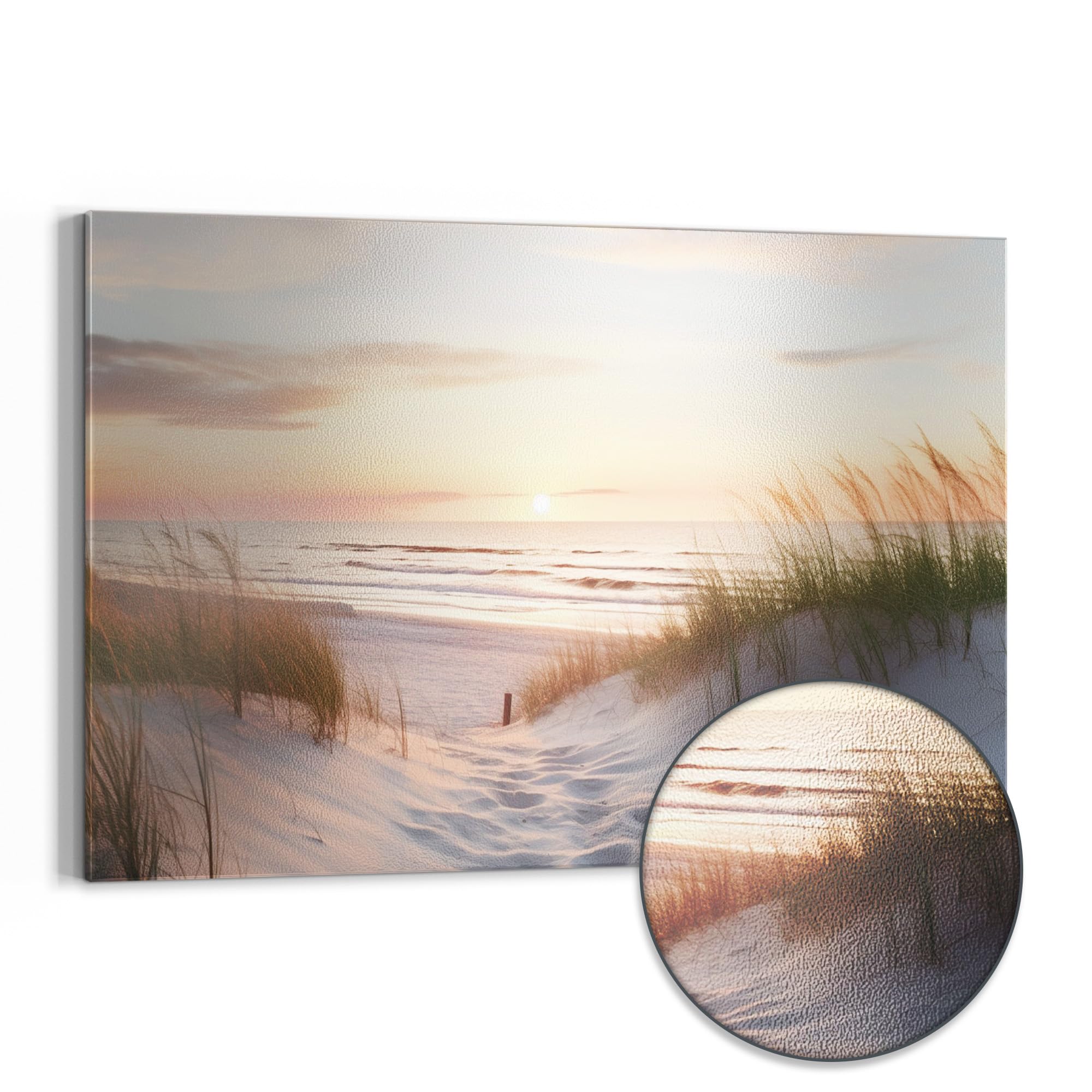 DEQORI Metalowa tablica magnetyczna | wymiary 90 x 60 cm | motyw "Wieczór odpoczynku na plaży" | tablica suchościeralna na wszystkich magnesach | tablica magnetyczna do kuchni i biura | designerska