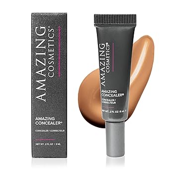 AmazingCosmetics Amazing Concealer, Full Coverage with Pin Dot Amounts, Long Wear Concealer Makeup for Undereye Dark Circles, Blemishes and Spots, Color Correcting, Skin- Like Finish