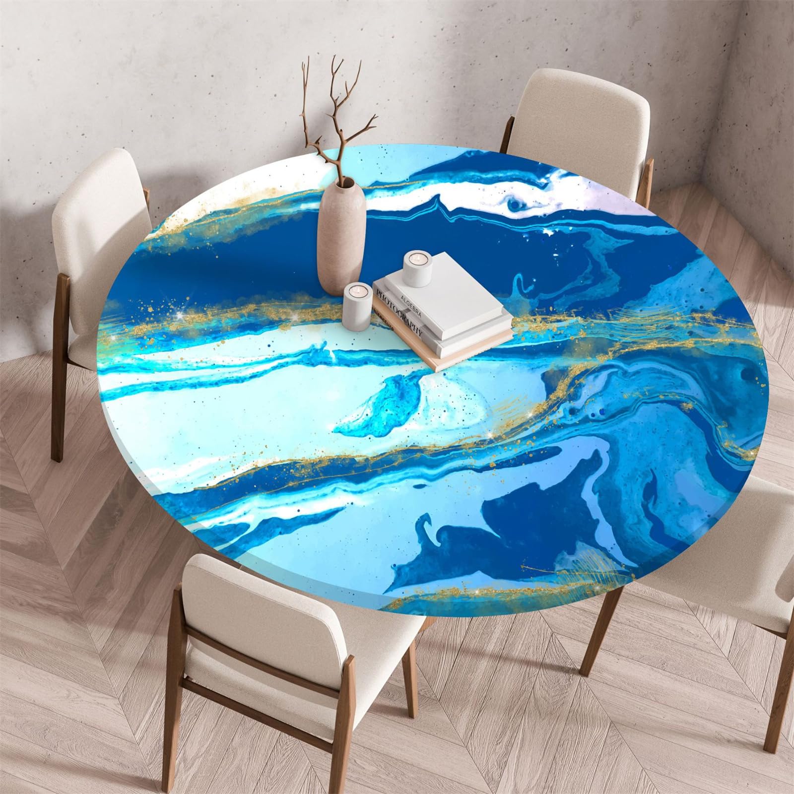 Mantel Redondo Ajustable Highdi 3D Mantel Redondo Con Bordes Elástica,  Mantel Mesa Redonda Ajustable Protector De Mesas Redondas Manteles  Antimanchas Para Picnic Comedor Mantel Elastico, image size:1600x1600