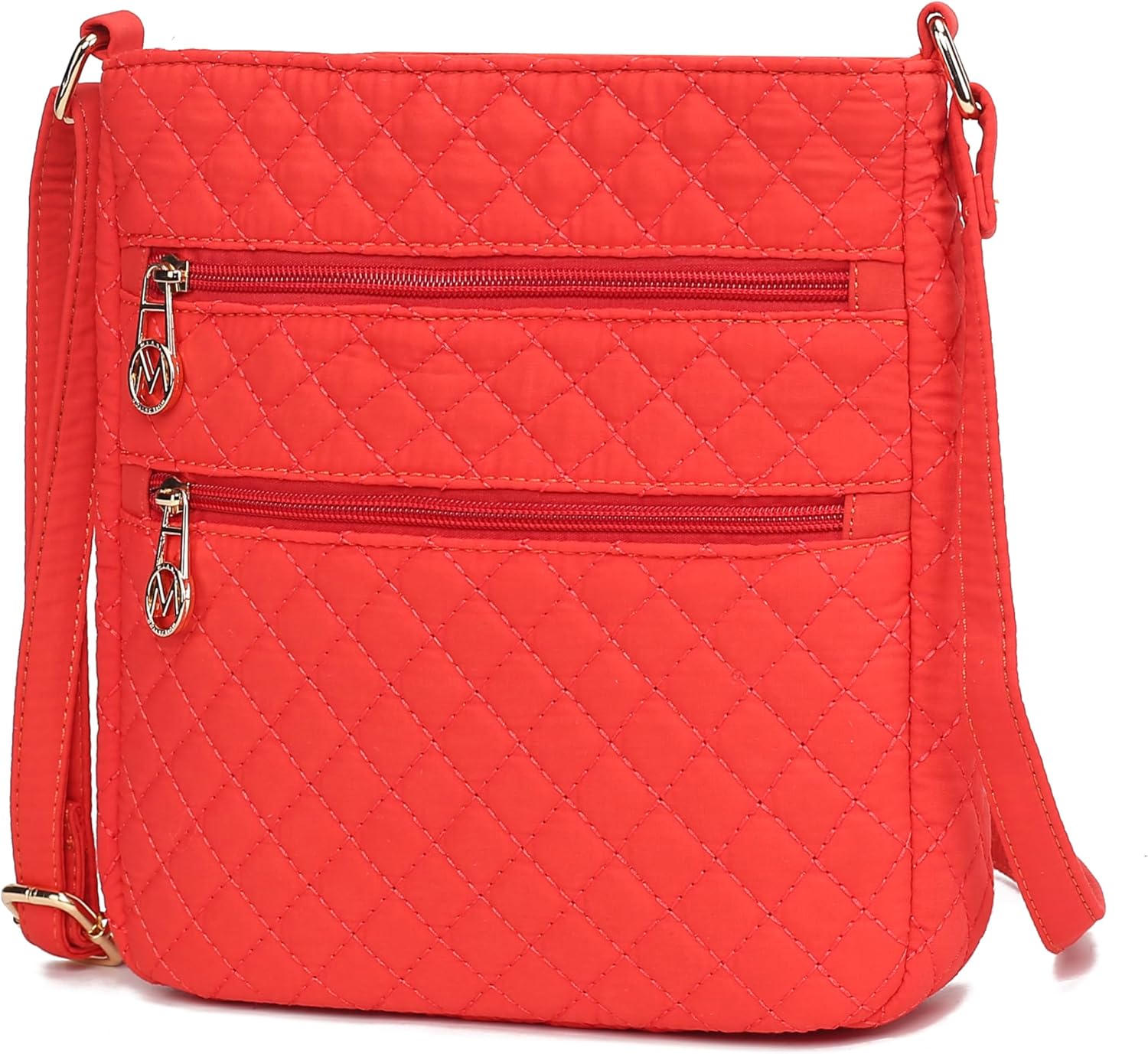 MKF Collection Quilted Crossbody for Women, Cotton Top-Handle Ladies Fashion Daily Crossover Handbag Purse