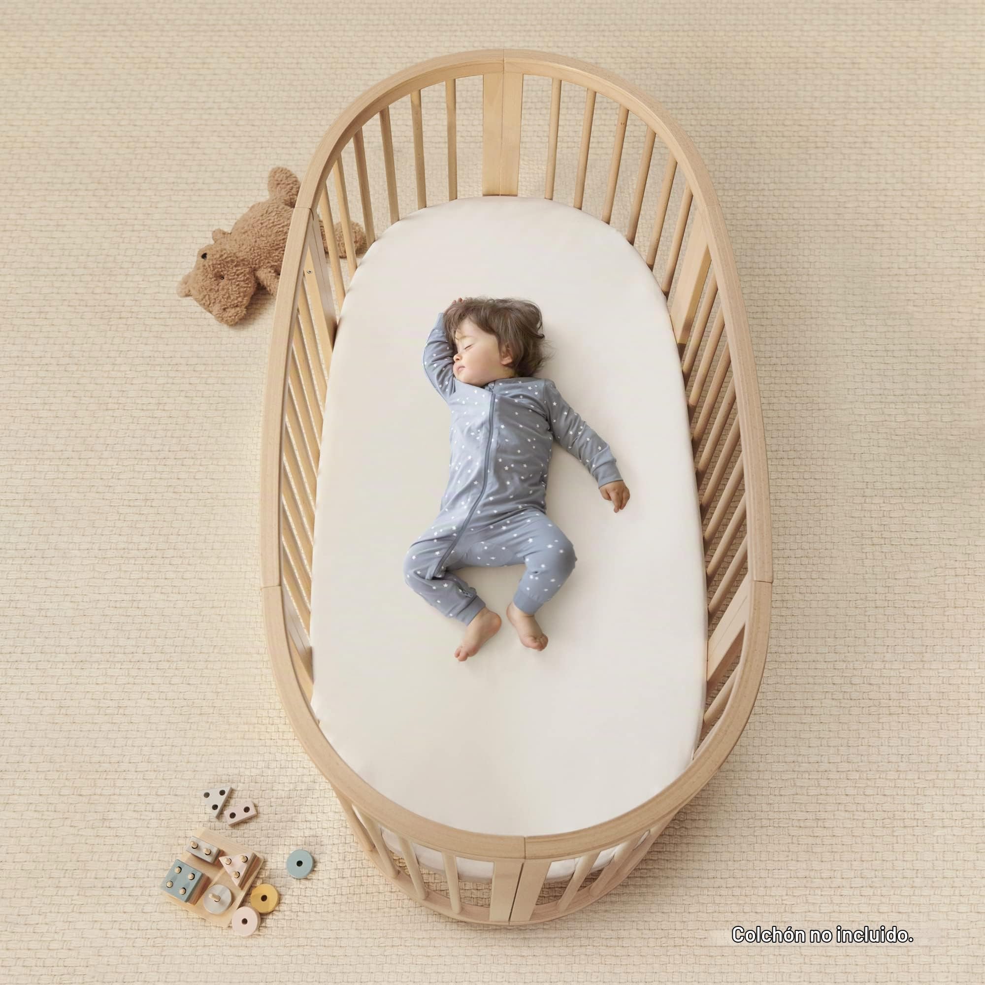 Sábana Protectora Sleepi V3 de Stokke, Blanca - Protege el colchón contra Accidentes y derrames - Compatible con el colchón Sleepi V3 - Exterior de Malla Transpirable 3D - Lavable a máquina