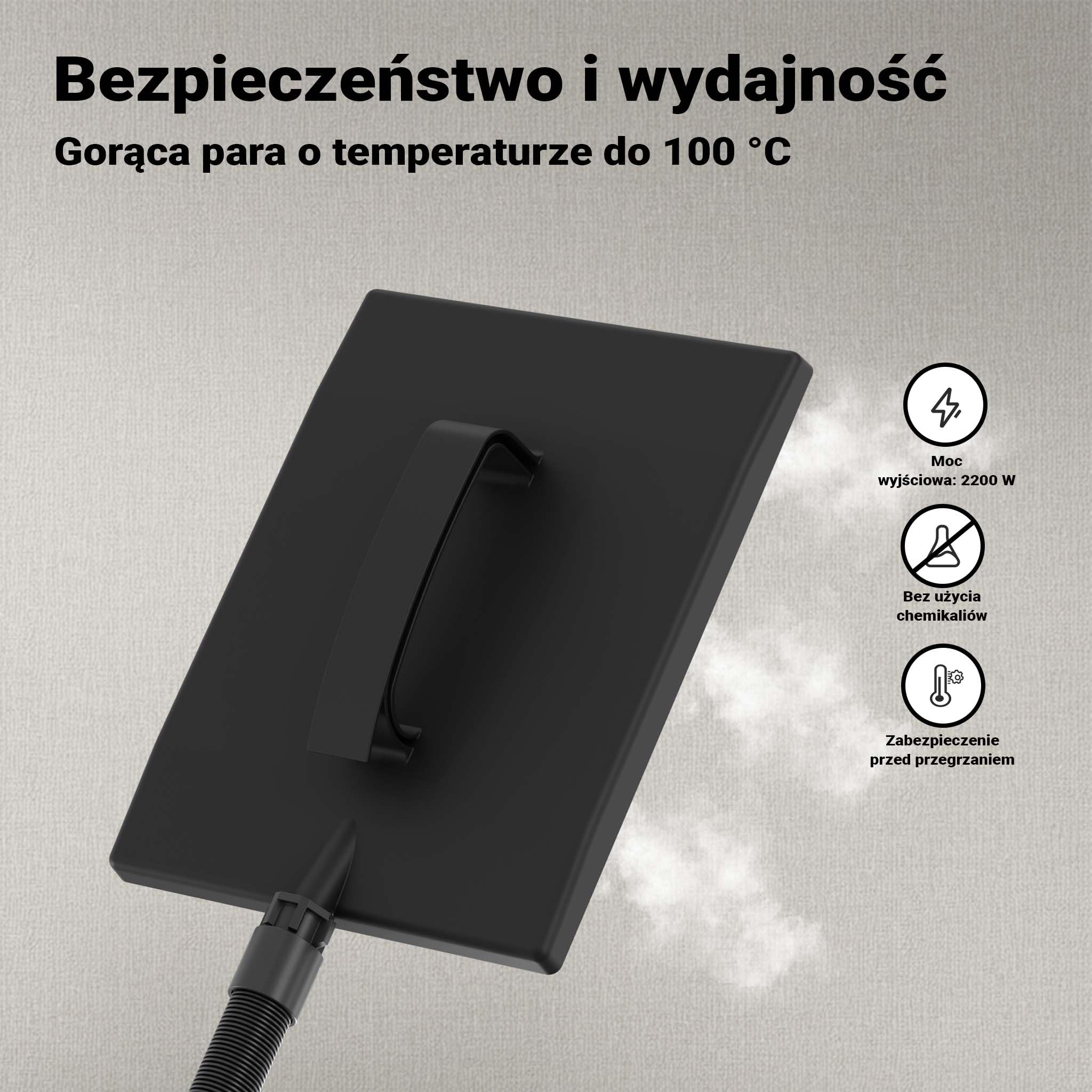 Urządzenie do usuwania tapet na parę z pojemnikiem 4,5l mocą 2200W i czasem pracy 70 minut parownica