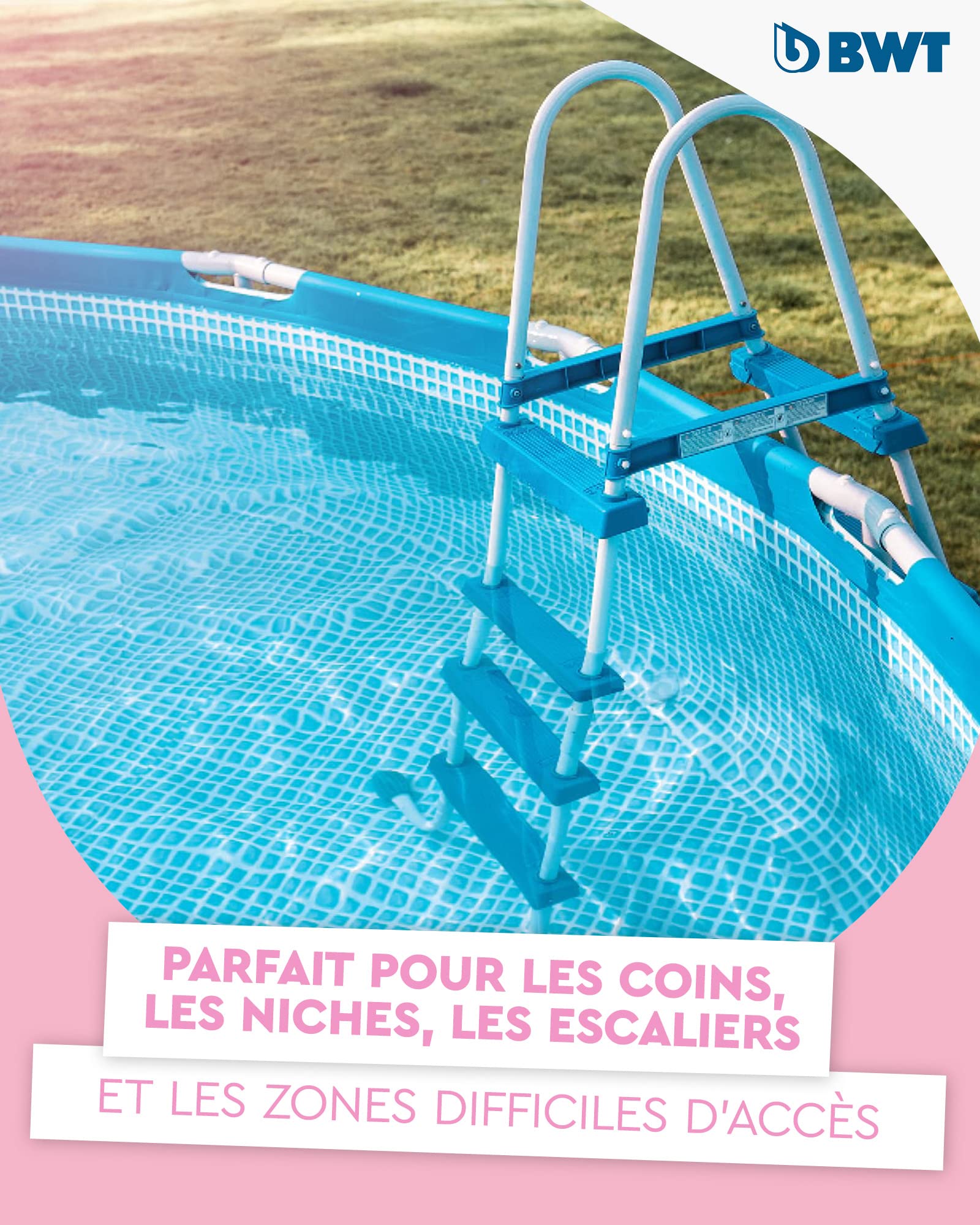 BWT Aspirateur de Piscine BC02 | Nettoyage Efficace des piscines Hors Sol Jusqu’à 10 m³ | Fonctionnement sans Fil pour Une liberté Totale de Mouvement | Puissance d’Aspiration élevée