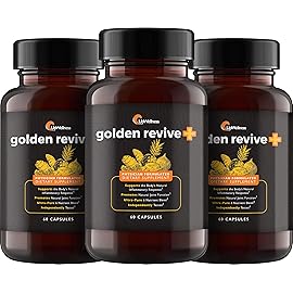 UpWellness Golden Revive + Joint Support Supplement Featuring Turmeric with Black Pepper, Quercetin, and Magnesium- Turmeric Boswellia Supplement - 6 Active Ingredients - 60 Capsules, 3 Pack