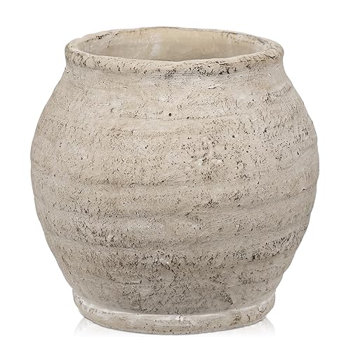 Briful Rustic Vintage Ceramic Pottery Vase, 6.1'' Farmhouse Table Decor