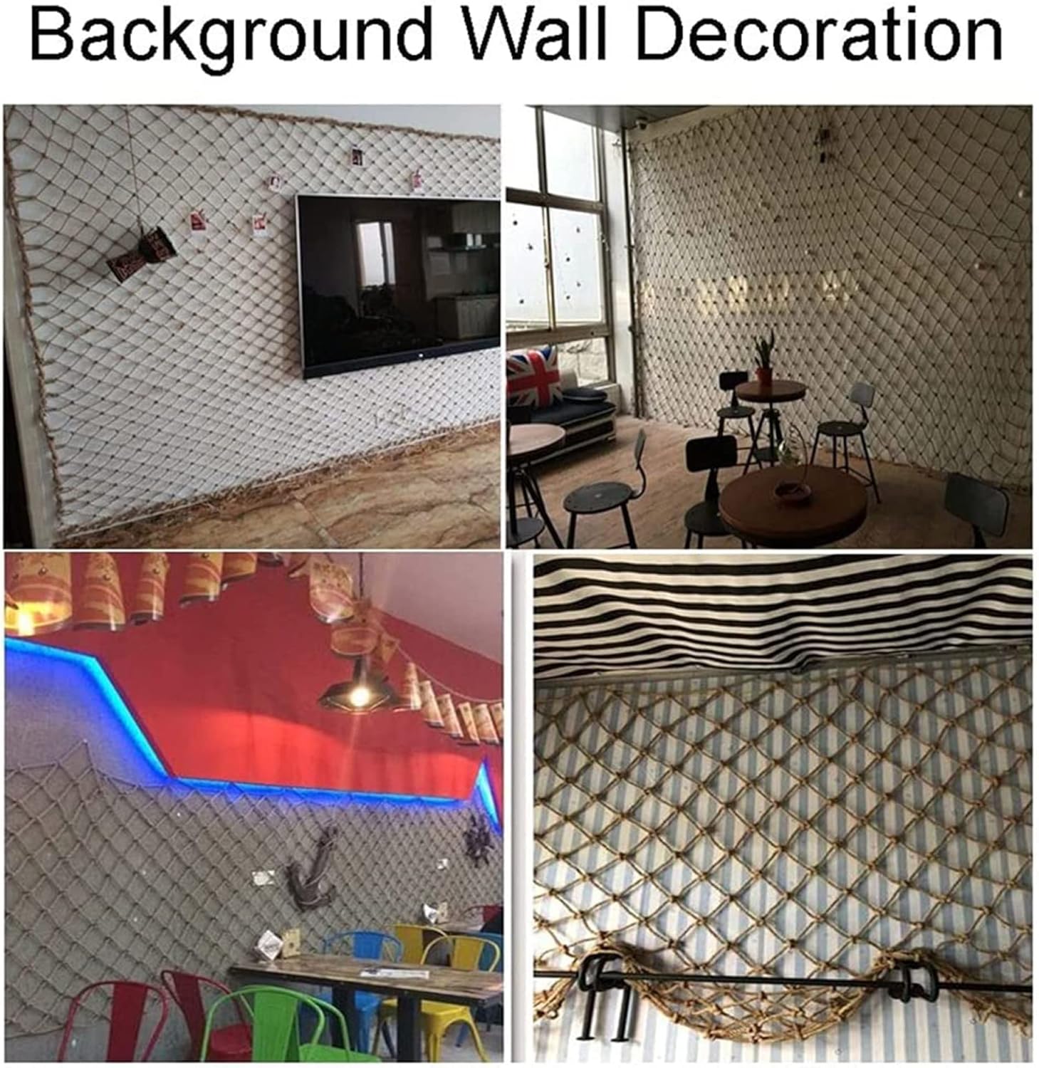 Heavy Duty Child Safety Netting for Ponds Natural Jute String Decorations Anti Fall Climbing Net 15cm Mesh 12mm Rope Diameter 3x3m