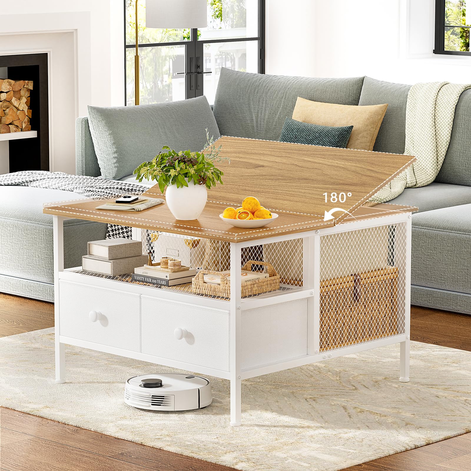 Amazon.com: FABATO Flip Top Coffee Table, Square Coffee