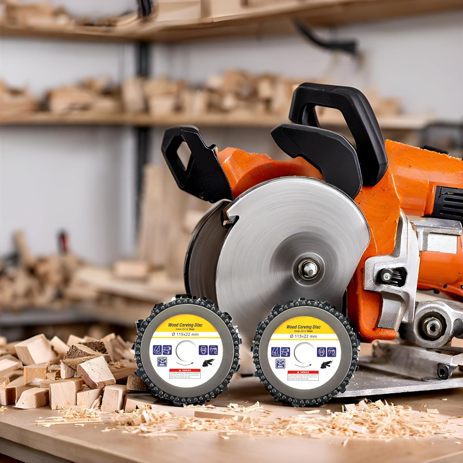 4.5"/115mm Chainsaw Grinder Wheel Grinder Wood Carving Disc Wood Carving Disc 7/8" Arbor 13 Teeth 2 Pack