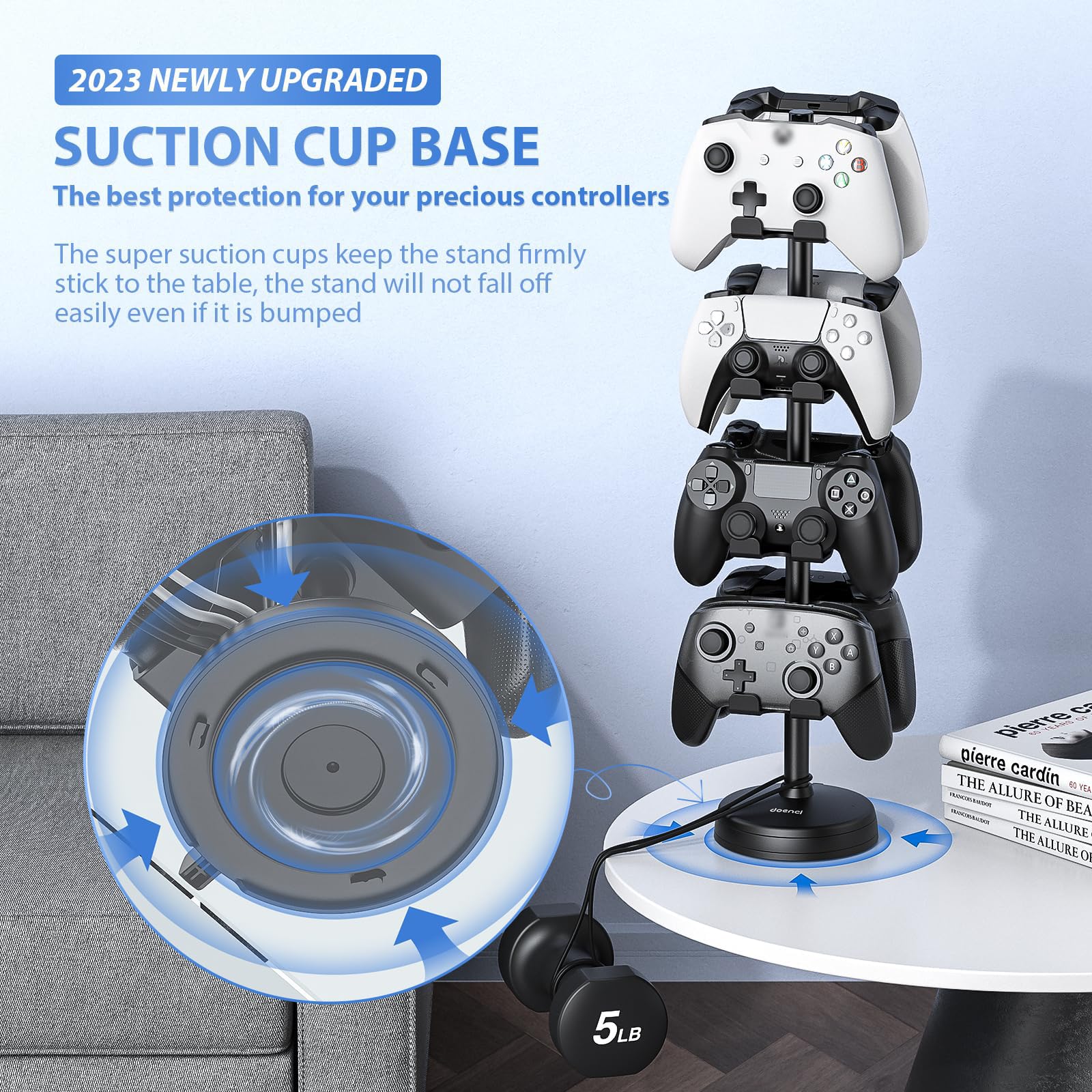 Porta Controller per PS5 PS4 XBOX Series S e X Nintendo Switch Joystick, Porta Joystick 4 Livelli, Supporto Controller Cuffie Gaming, Porta Joystick PS5 e XBOX Series X e S Console Originale