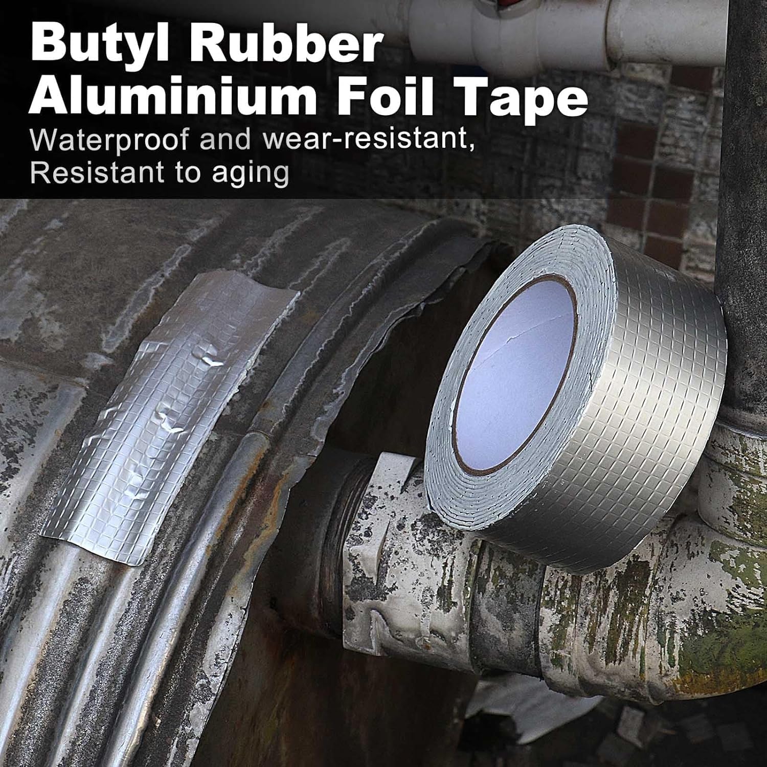 Kmils Leakage repair Waterproof tape, Aluminium Butyl Tape, Waterproof Duct Tape, Water Proof Tape for Pipe Leakage, Water Leakage Tape, (5 cm x 5 m) 3