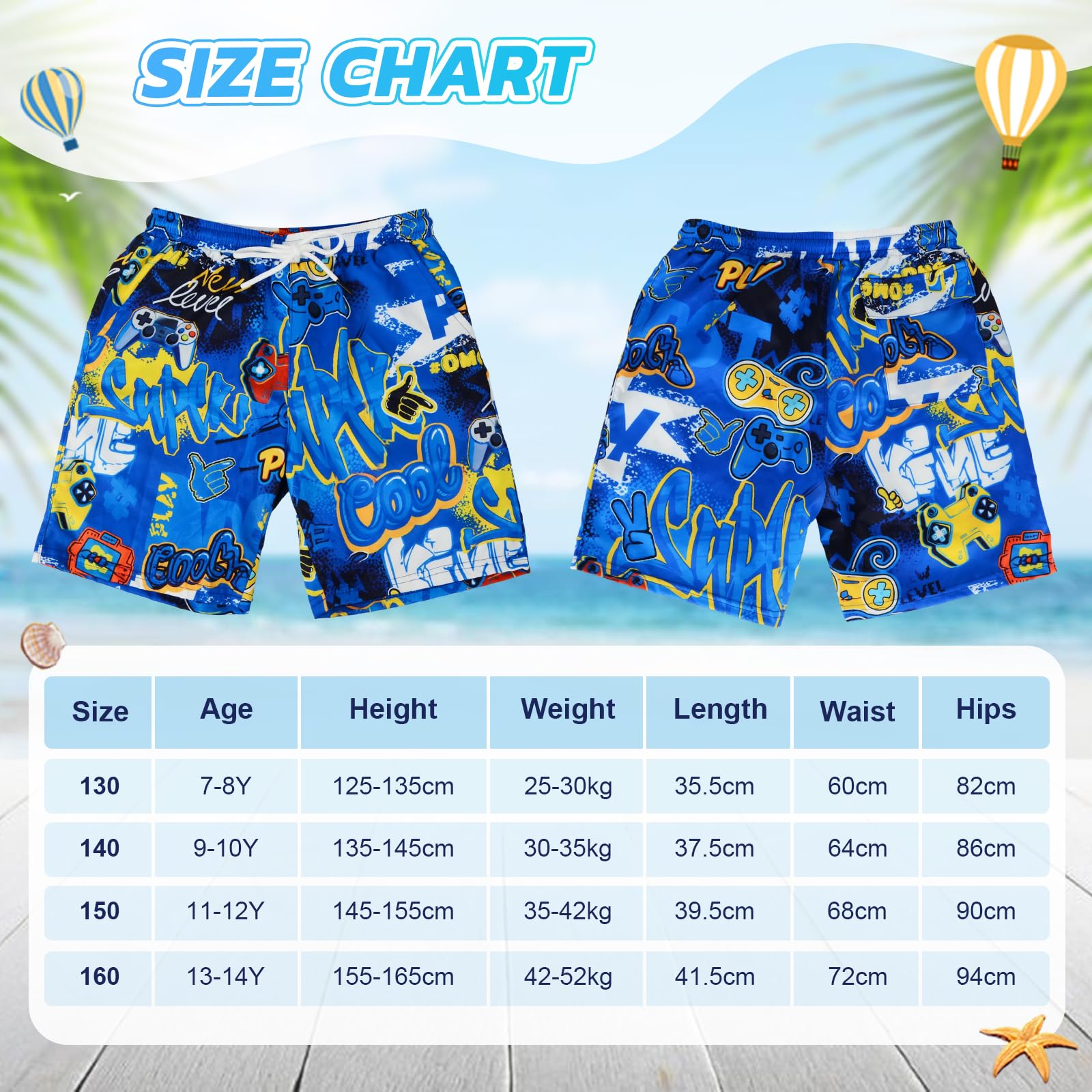 Bañador para Niños, Bañador para Niños de Secado Rápido Pantalones, Pantalones Cortos de Playa para Resistente a la Arena, al Polvo y a los Rayos UV, Elegante, Correr, Vacaciones en la Playa