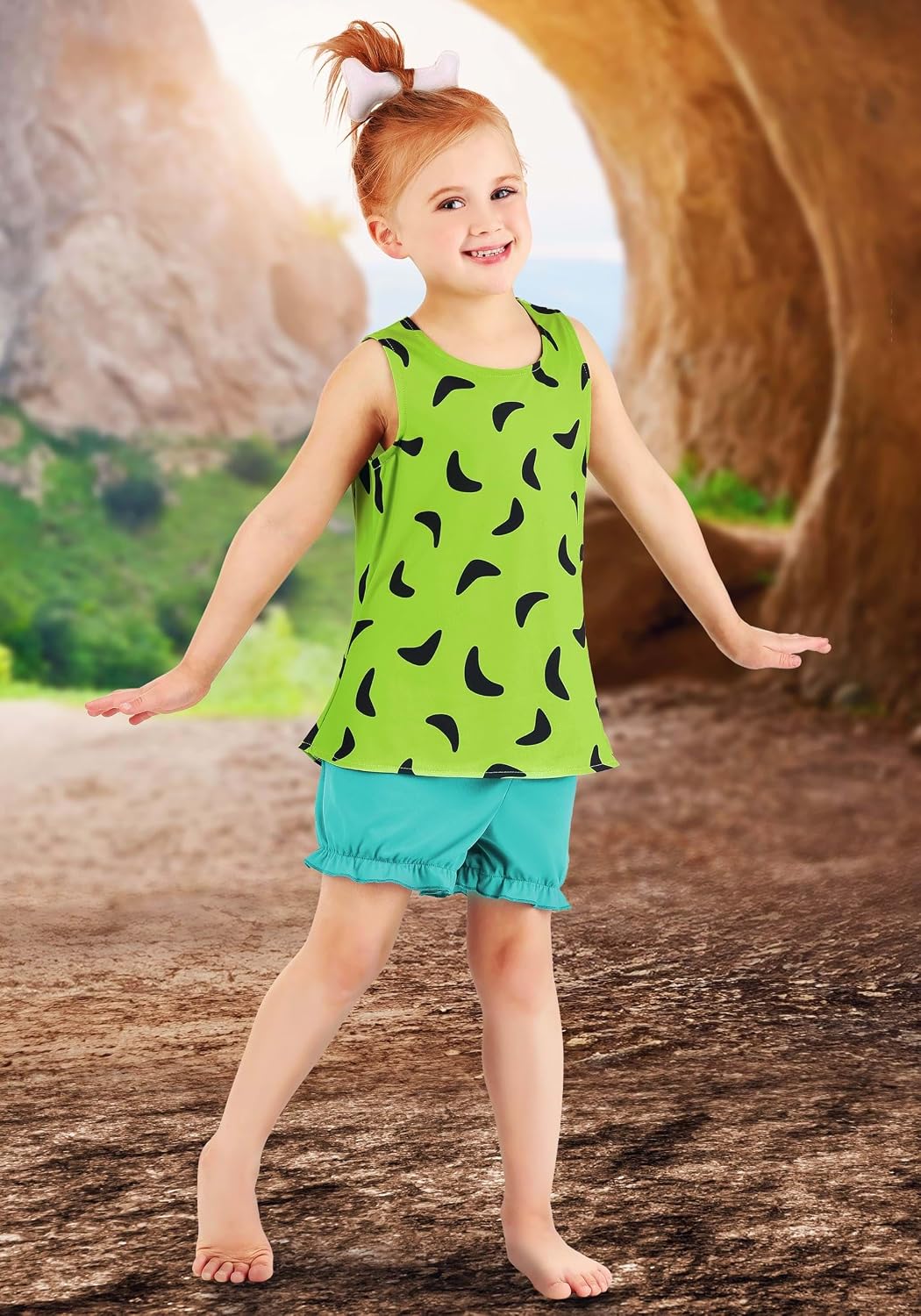 Flintstones Pebbles Costume for Girls - Kid's Flintstones Outfit - Child Cavewoman Costume - Officially Licensed