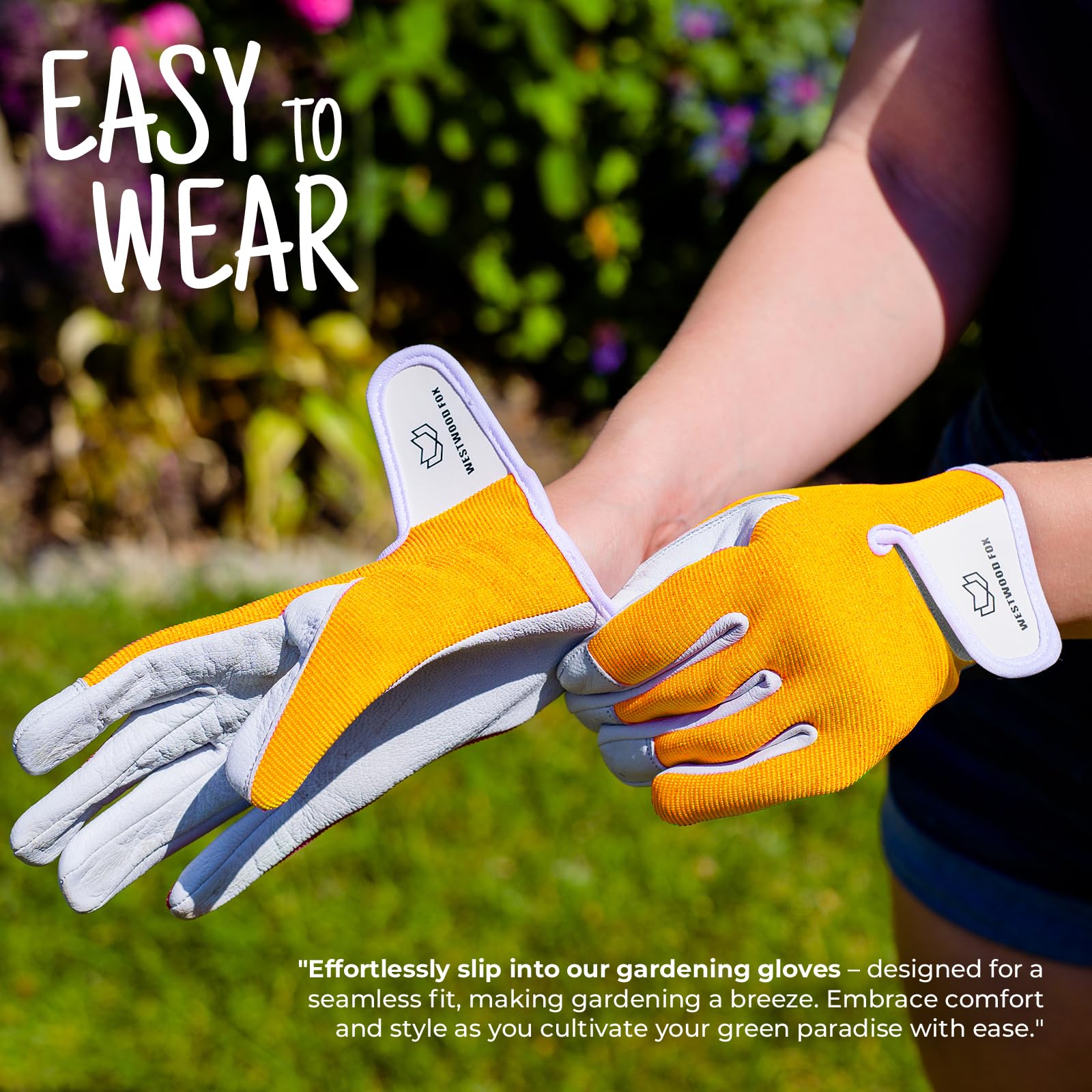 WESTWOOD FOX Ladies/Mens Leather Gardening Gloves Thorn Proof Rigger Garden work gloves, Safety Working Gloves - Image 4