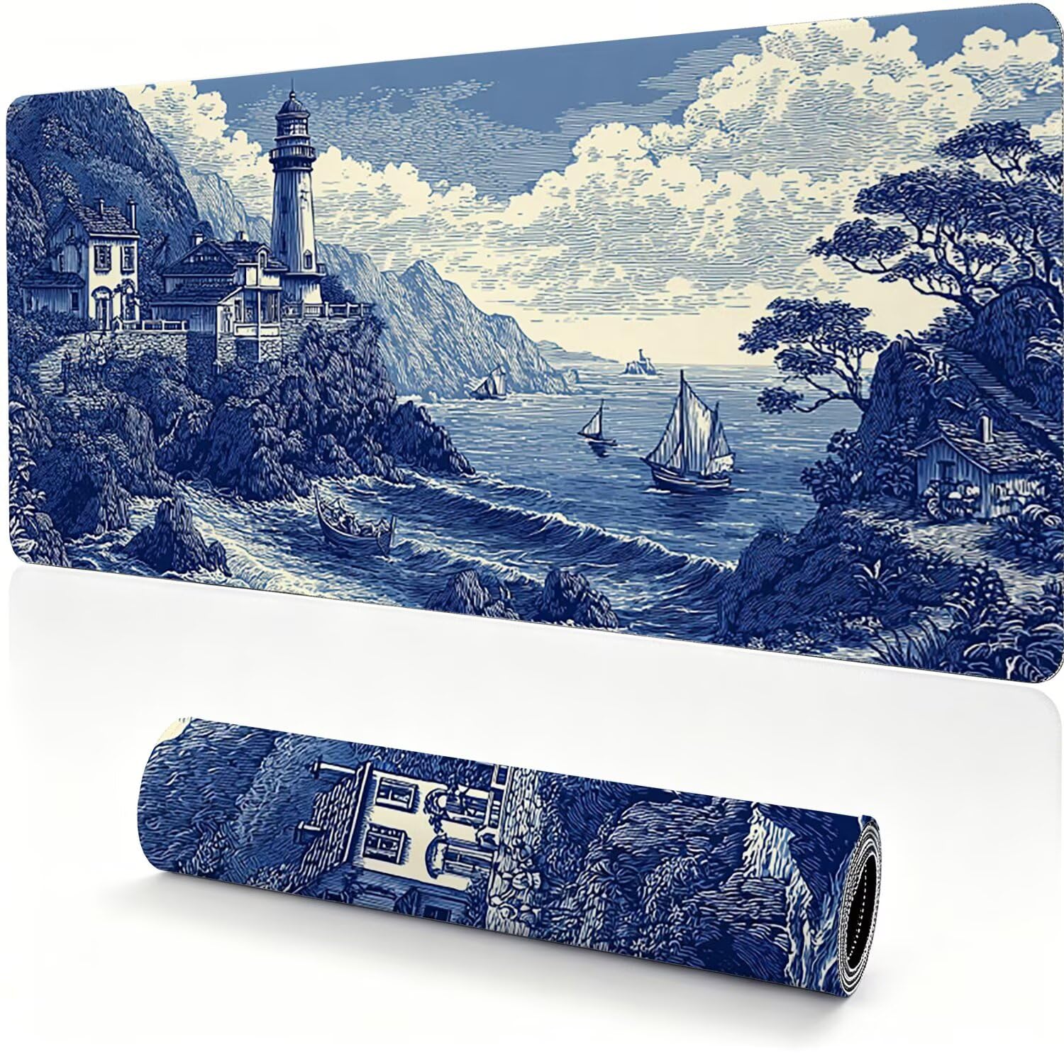 Tappetino Mouse 1000x500x4mm, Mouse Pad Retro Torre eolica 0x0-157 | Tappetino Scrivania Mousepad da Gioco con Base Antiscivolo Bordi Cuciti, Accessori Ufficio, Regali per Uomini e Donne