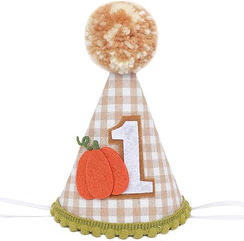 Sombrero de calabaza para el primer cumpleaños para niños, decoración de primer cumpleaños de otoño, sombrero de primer cumpleaños, decoración de