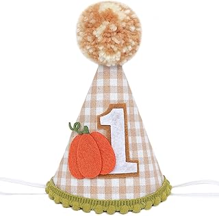 Agkvw Pumpkin 1st Birthday Hat for Boys - Fall Boyâ€™s 1st Birthday Decoration, 1st Birthday Hat, First Birthday Decorations Boy