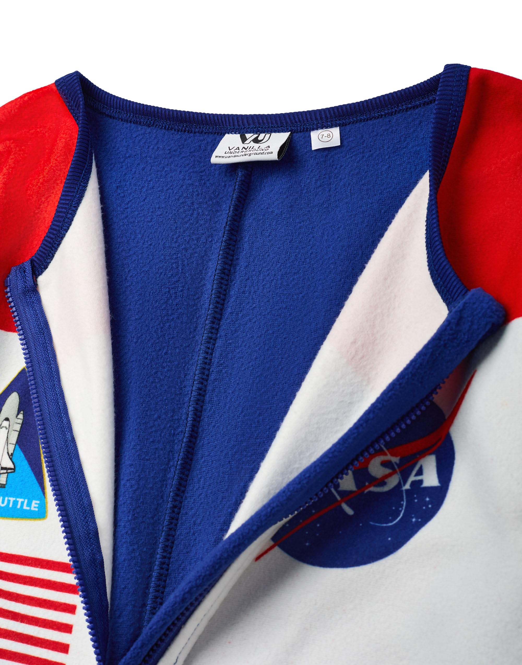 NASA Boys Onesie | Kids All in One Sleepsuit Pyjamas in Blue & White | Childrens Nightwear Zip Jumpsuit with American Space Logo | NASA Astronomy Bodysuit Loungewear Merchandise Gift