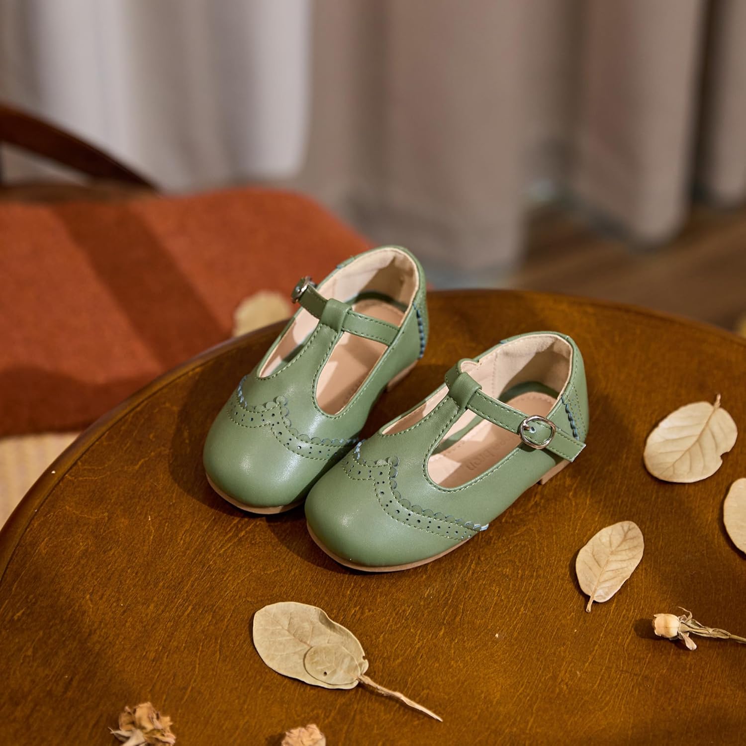 THEE BRON Girls T-Strap Shoes | Square Toe for Wide Feet | Party & Dress Toddler Kid - Image 3