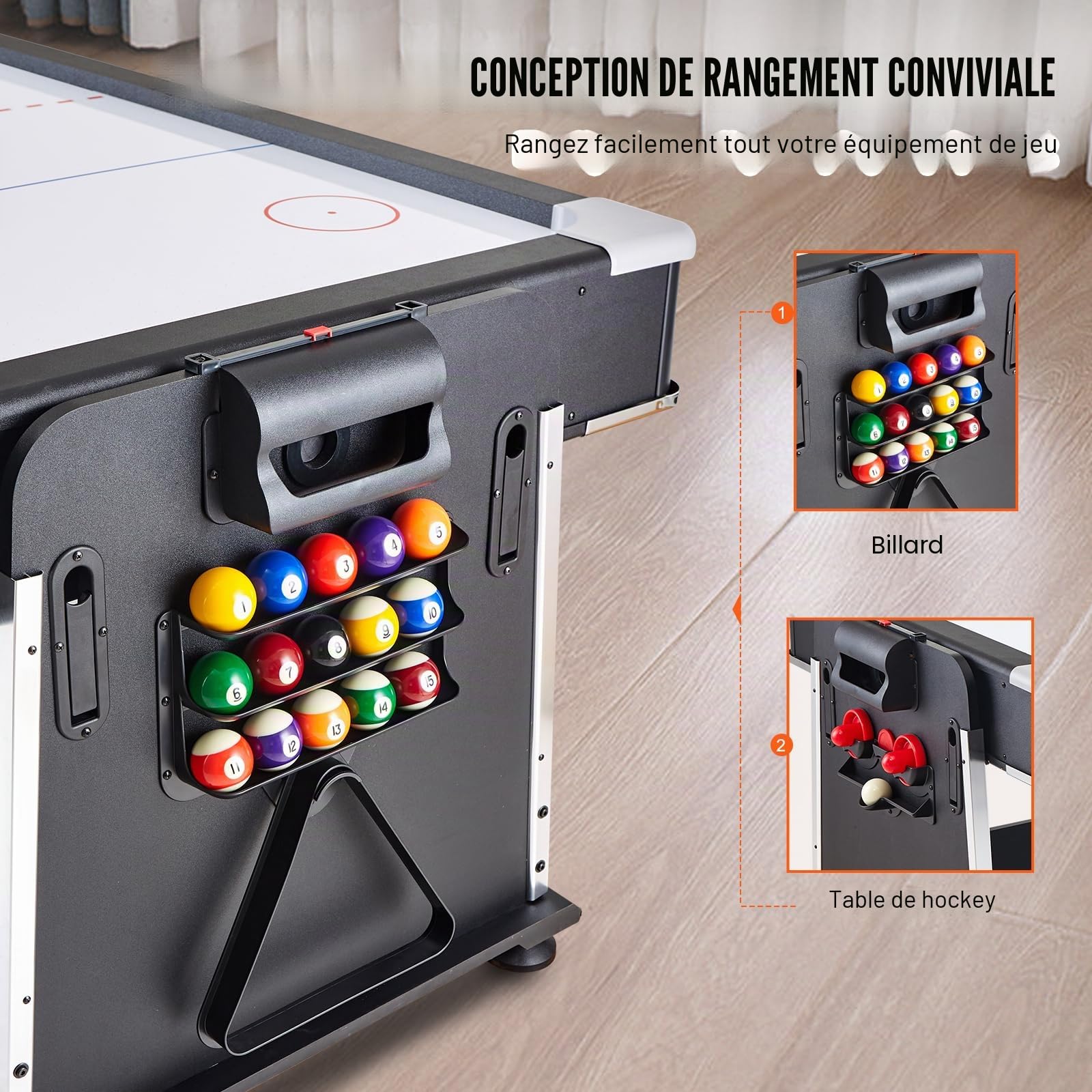 VEVOR Table de Air Hockey, Table de Jeu pour Adulte, Enfants, Personnes âgées