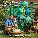 Propsicle Dinosaur Birthday Balloons for Boys, Pack of 5 - Jungle Jurassic Theme Kids Party Décor, Photo Backdrop for Prince Birthday gallery image