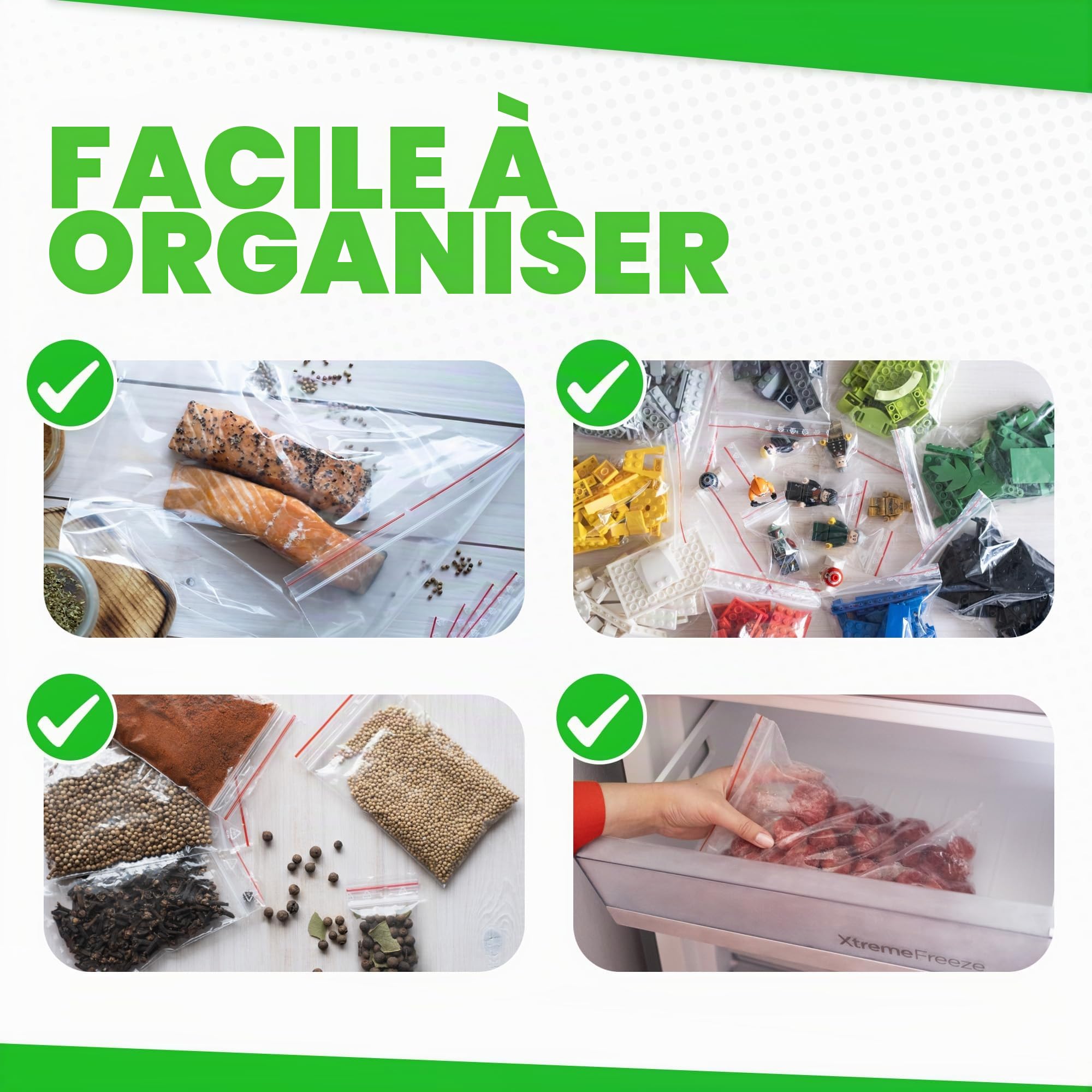 V1 TRADE Sachets Plastiques Transparent Zip 1000 Pièces 150x200mm – Pochon Refermable Résistant – Sachet Plastique Refermable Pour Aliments, Bricolage, Accessoires