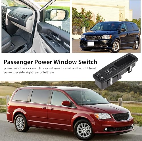 Miniatura 6 de CMRDQD 4602544AG Interruptor de bloqueo eléctrico de la puerta del lado del pasajero compatible con Dodge Grand Caravan 08-12, Chrysler Town and