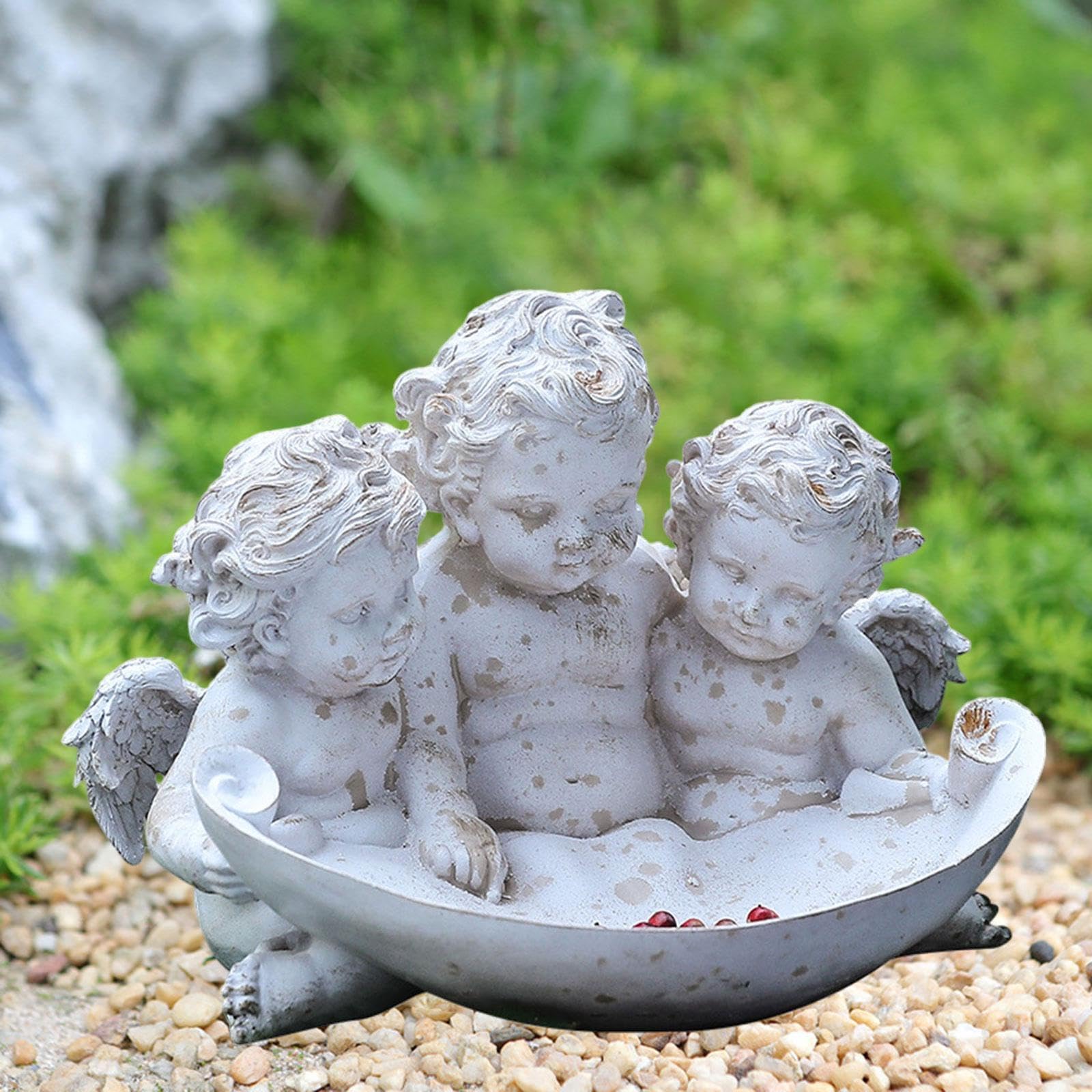 Statua di Giardino Statua Ornamento del Prato per Aree Esterne Alimentatore per Uccelli