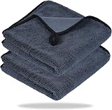 Leebey Total Clean Chiffon Microfibre XXL, Chiffon Micro Fibre Séchage Voiture, Très Absorbants, Non Pelucheux, Cabine de Douche, Maison, Cuisine (40 x 60 cm, 2 unités) - 1
