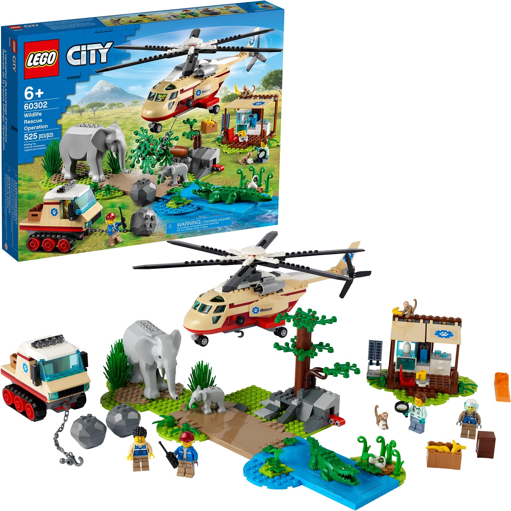 City Wildlife Rescue Operation 60302 Building Kit; Creative Toy; Best Gifts for Kids; New 2021 (525 Pieces)