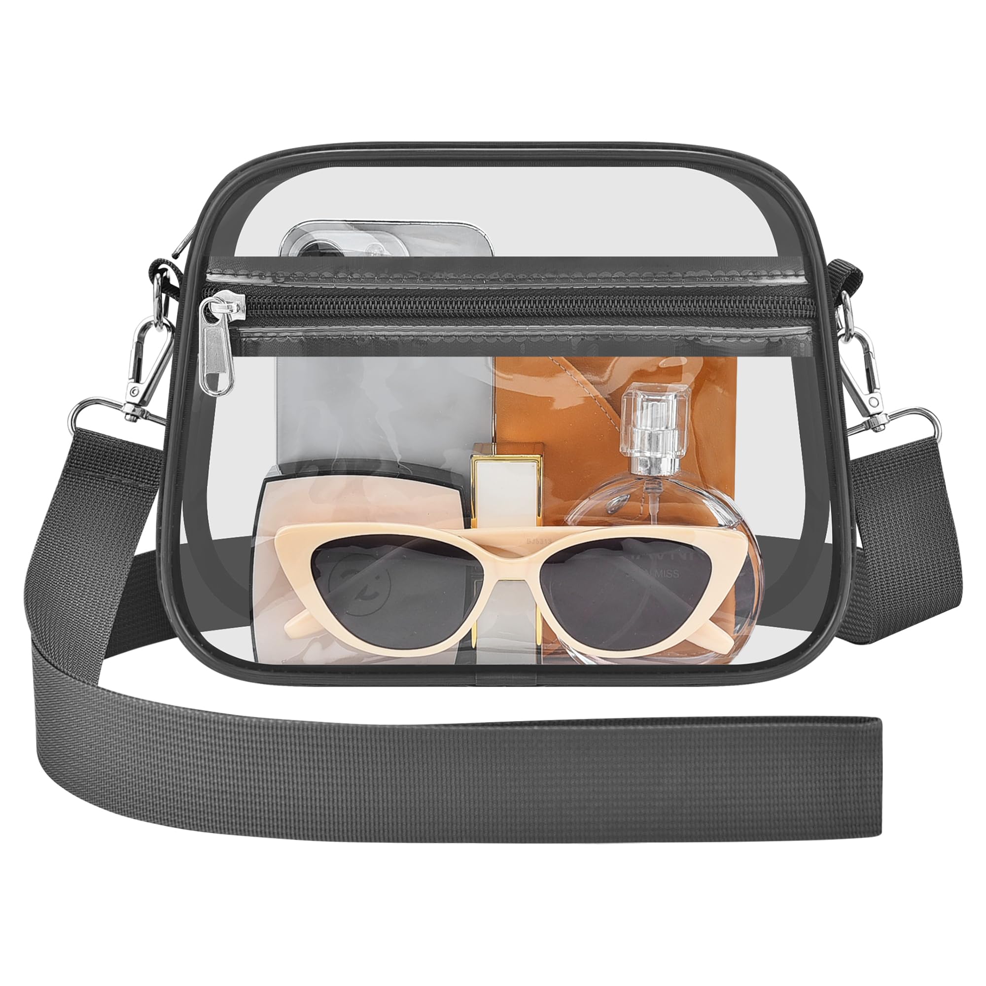 Busiuw Clear Bag for Stadium Events Mini Small Sports Fan Messenger Bag Clear Purse for Sport Events Concert Festivel