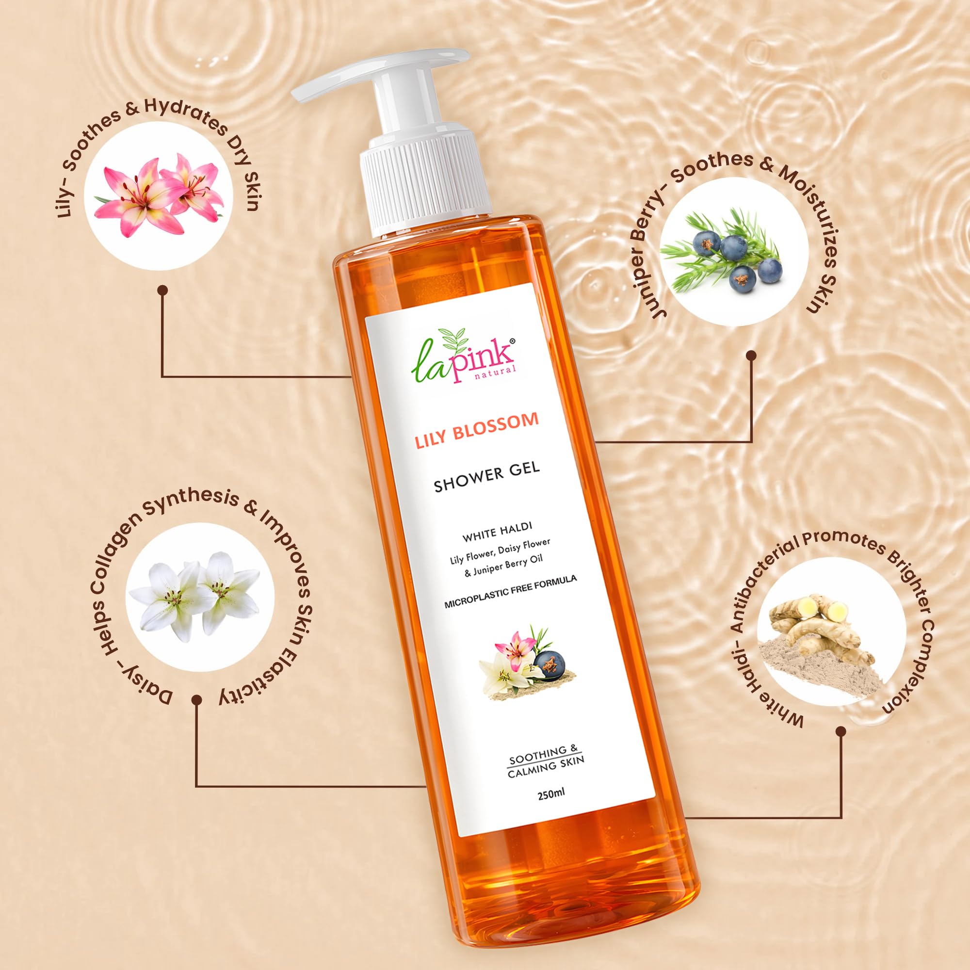 Amazon.com : La Pink Lily Blossom Shower Gel with White Haldi