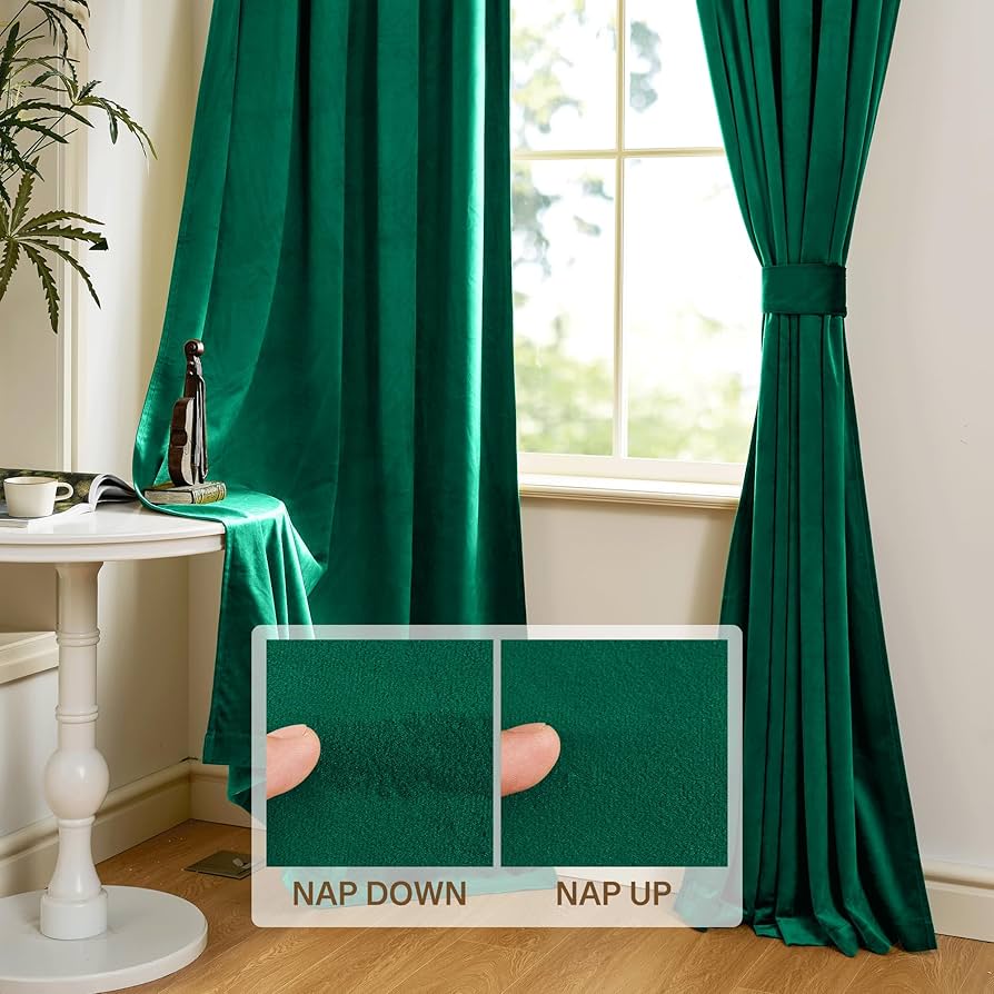 Bagaille VELOURS CURTAIN ★ GREEN Amazon.com: StangH Velvet Curtains Emerald Green 108 inches