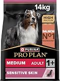 PRO PLAN Medium Sensitive Skin Adult 1+ Dry Dog Food Salmon 14kg Pack - 1