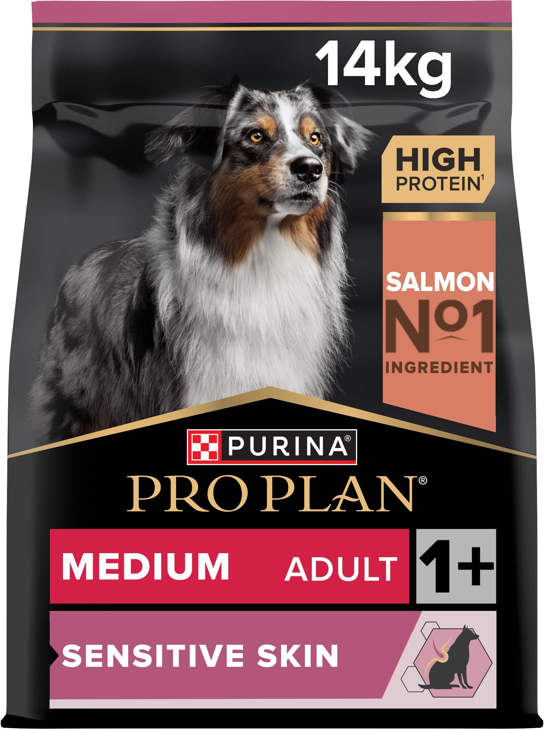 Medium Sensitive Skin Adult 1+ Dry Dog Food Salmon 14kg Pack