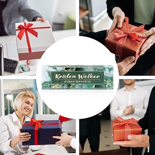 Miniatura 7 de Placa de nombre de escritorio personalizada, placa de nombre de acrílico de mármol verde Phnom Penh, placa de nombre personalizada para escritorio,