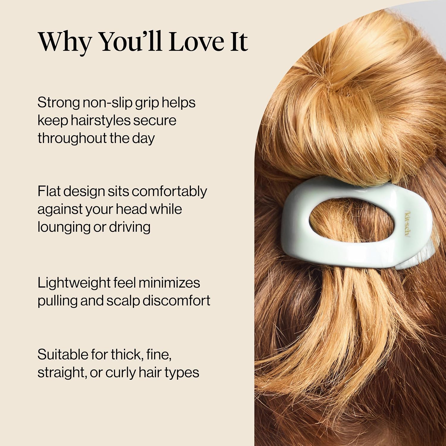  Small Flat Claw Clip for Women - Sage Leaf, 1pc | Durable & Strong Hold Flat Hair Clips For Styling, Half Updo | Non-Slip for Secure, Comfortable Wear, For All Hair Types thumbnail