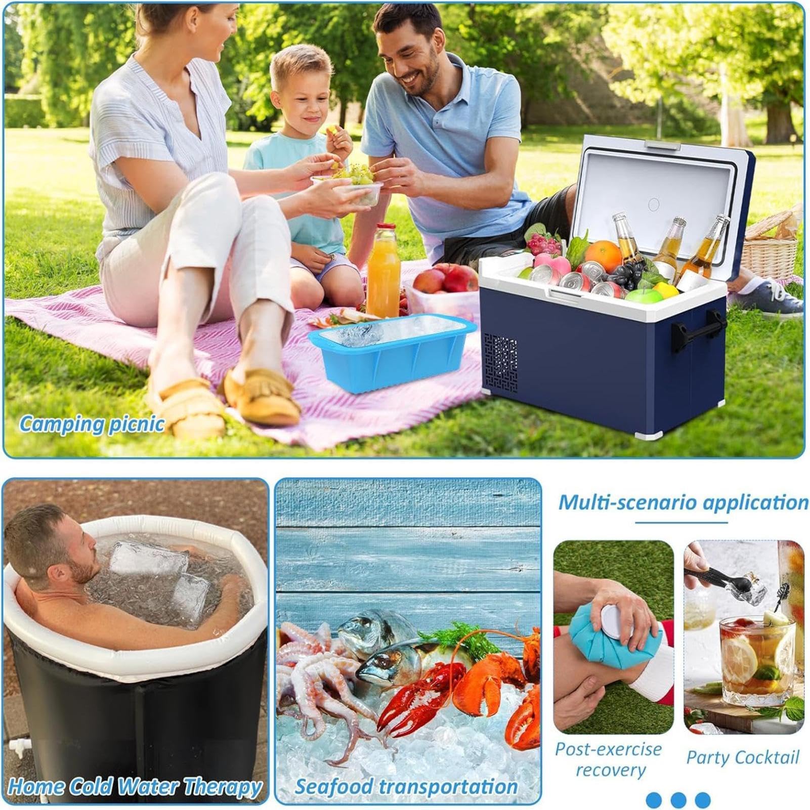 Stampo Grande per Grandi di Ghiaccio Vassoio Refrigerante da Cinque Pezzi