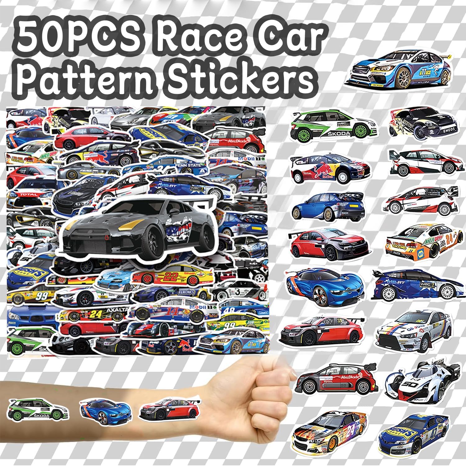 231PCS Cars Birthday Decorations Set Race Car Birthday Party Decorations Kit with Tablecloth, Banner, Plates, Cups, Napkins, Stickers & Slap Bracelets, Car Themed Party Decorations Serves 24