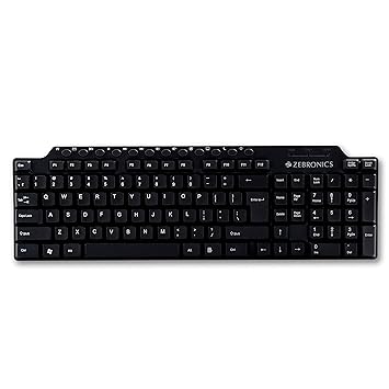 Zebronics ZEB-KM2100 Multimedia USB Keyboard Comes with 114 Keys Including 12 Dedicated Multimedia Keys & with Rupee Key