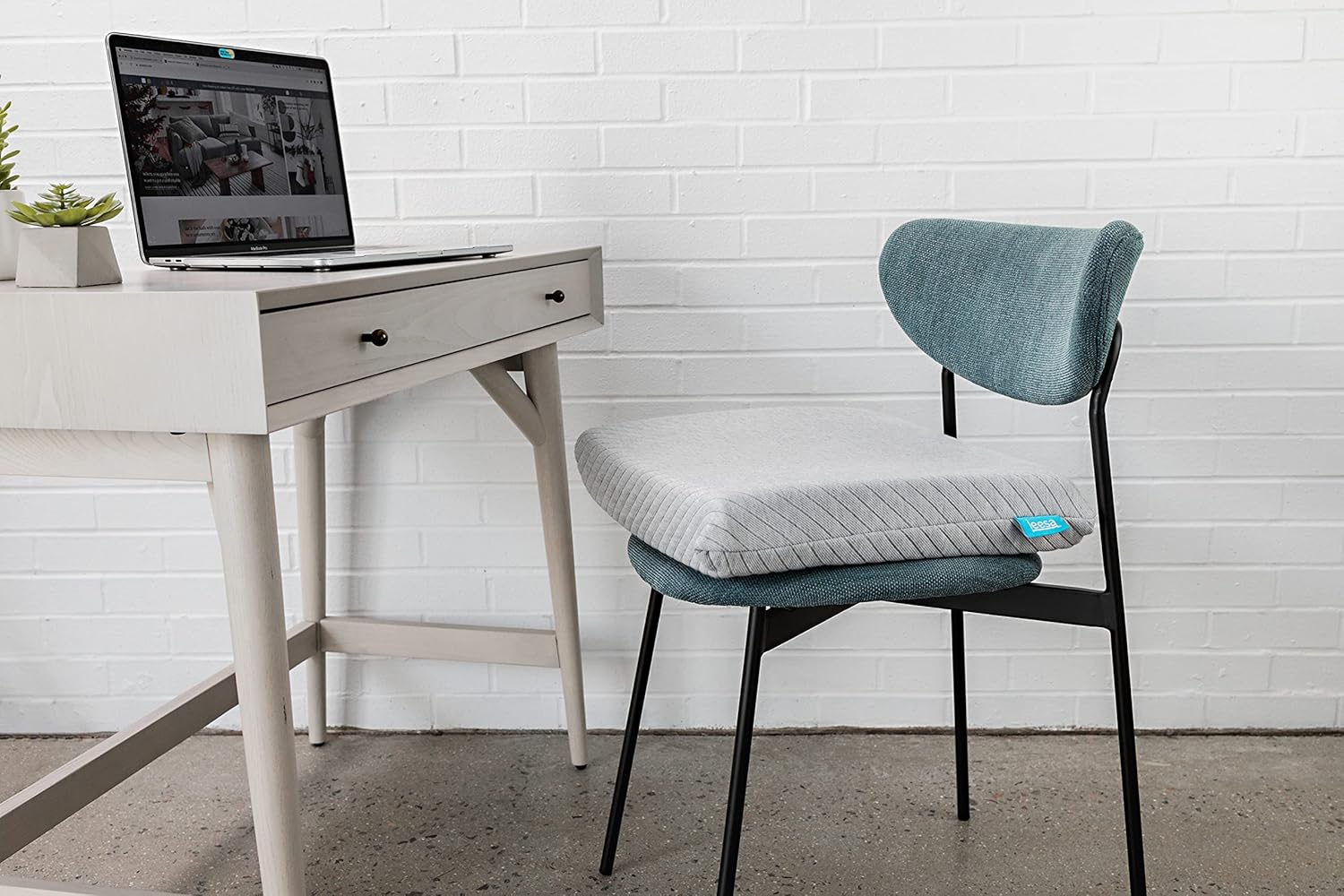 Leesa Memory Foam Seat Cushion for Office Chair/Pressure Relieving for Back Support, Grey : Office Products