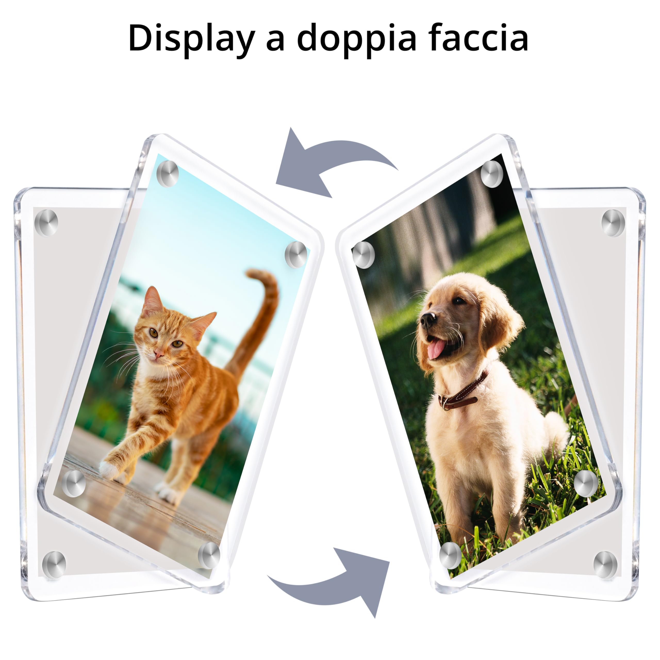 20 Mini Cornici Magnetiche Per Frigo - Portafoto Personalizzabili 6.8x4.8cm - Foto 10