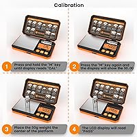 Vista 6 de MAXUS báscula digital de 500 g x 0,01 g con USB y alimentación por batería, báscula de bolsillo de precisión con peso de calibración de 50 g