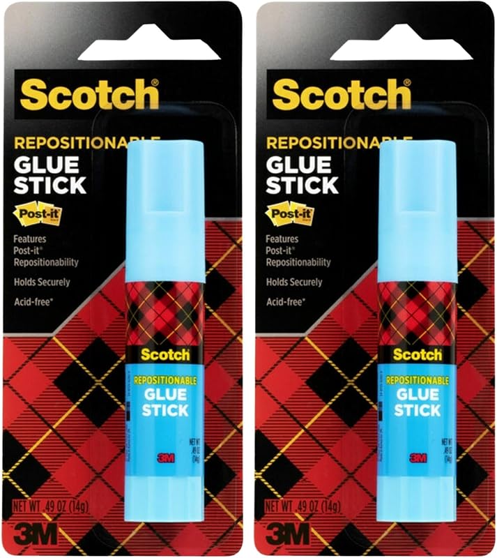 Removable Restickable Glue Stick, .49oz, Repositionable Stick, 2-PACK