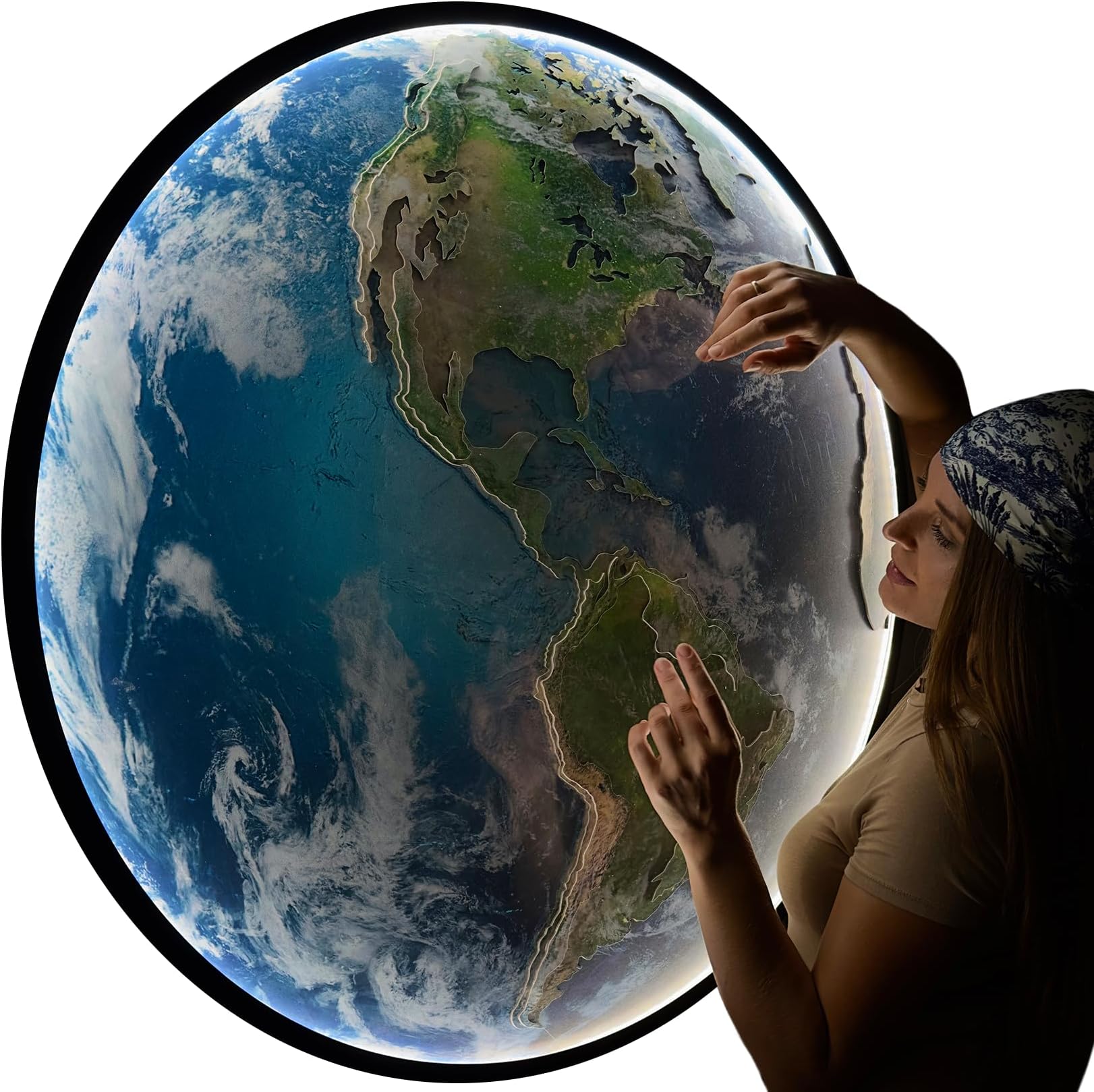 - Earth Lamp Wall-Mounted, Atmospheric Globe Light, Remote Dimmable Globe, 3D LED Globe Decor, Modern Illuminated Earth Wall Art (Continent of Eurasia w/o Acrylic, 15.7" / 40 cm)