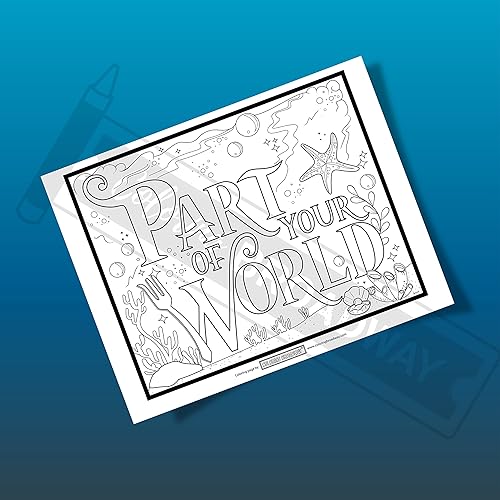 Miniatura 2 de Colección Part of Your World Inspired by "The Little Mermaid" - Páginas de colorear Broadway ilustraciones dibujadas a mano - Impreso en cartulina