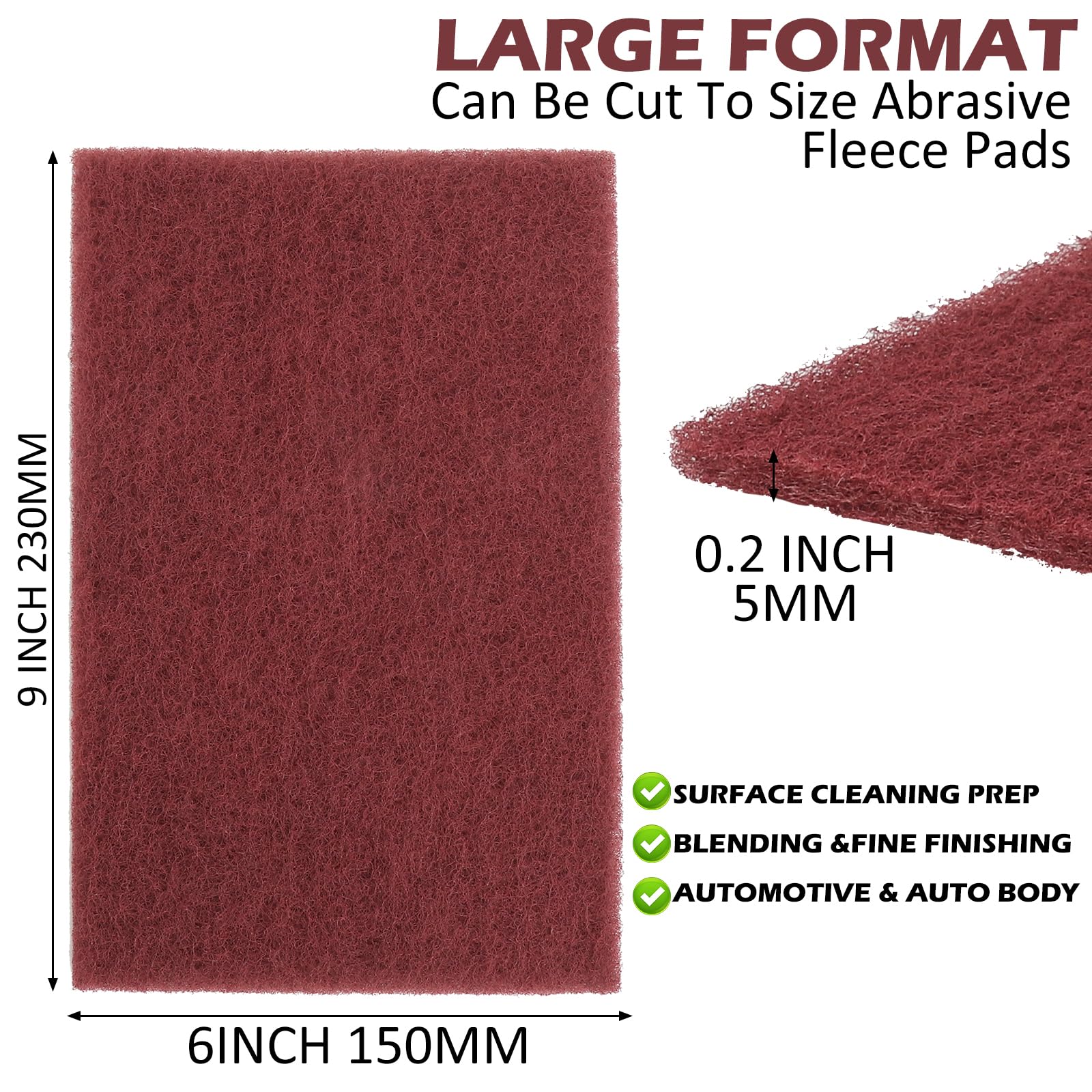 10 podkładek z włókniny ściernej 150 x 230 mm – mata z włókniny ściernej o 5 ziarnistościach 600/800/1000/1200/3000 do metalu, drewna, stali nierdzewnej, 1 para rękawic czyszczących – włóknina
