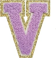 Vista 55 de SPRT - Parches de letras de chenilla universitaria con purpurina, parche de letras blancas para planchar con letras del alfabeto para disfraz