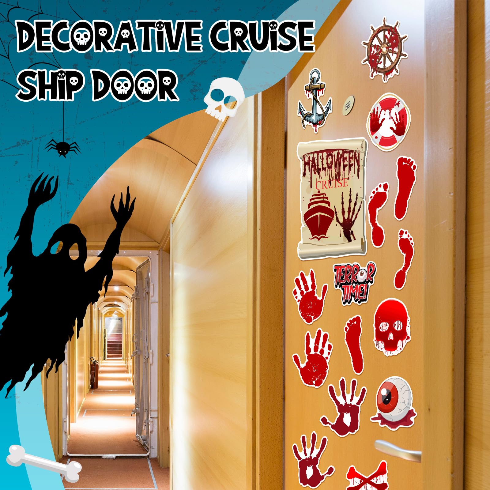 Snapklik.com : Kanayu 16 Pcs Cruise Door Decorations Halloween Cruise