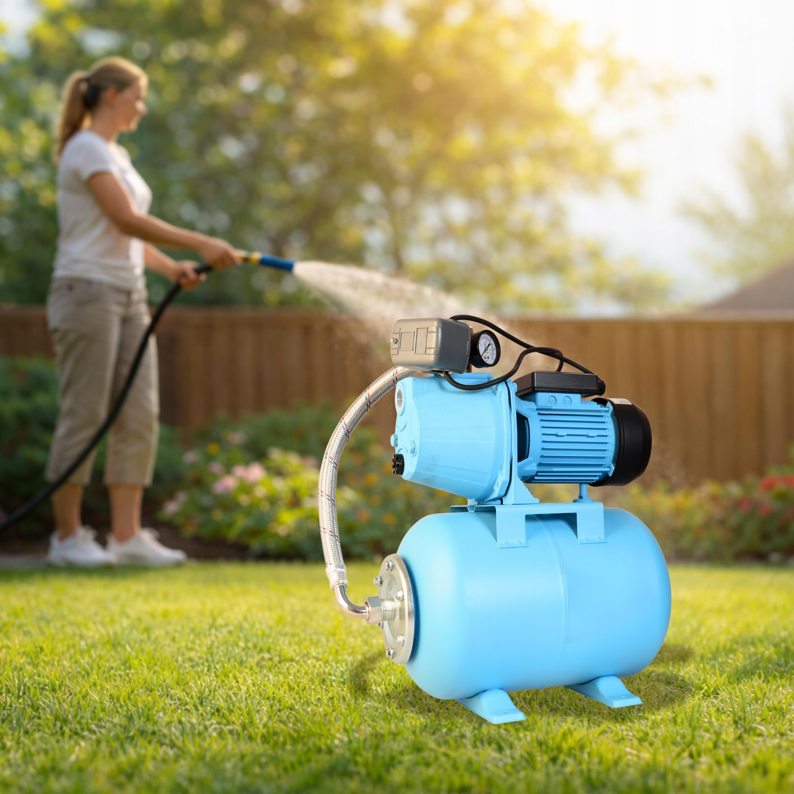 Zestaw Hydroforowy 24L Hydrofor Pompa do Wody Domu SET 100S Hydroforowa (1100 W, 3600 l/h, max. podnoszenie 50 m) WYDAJNY