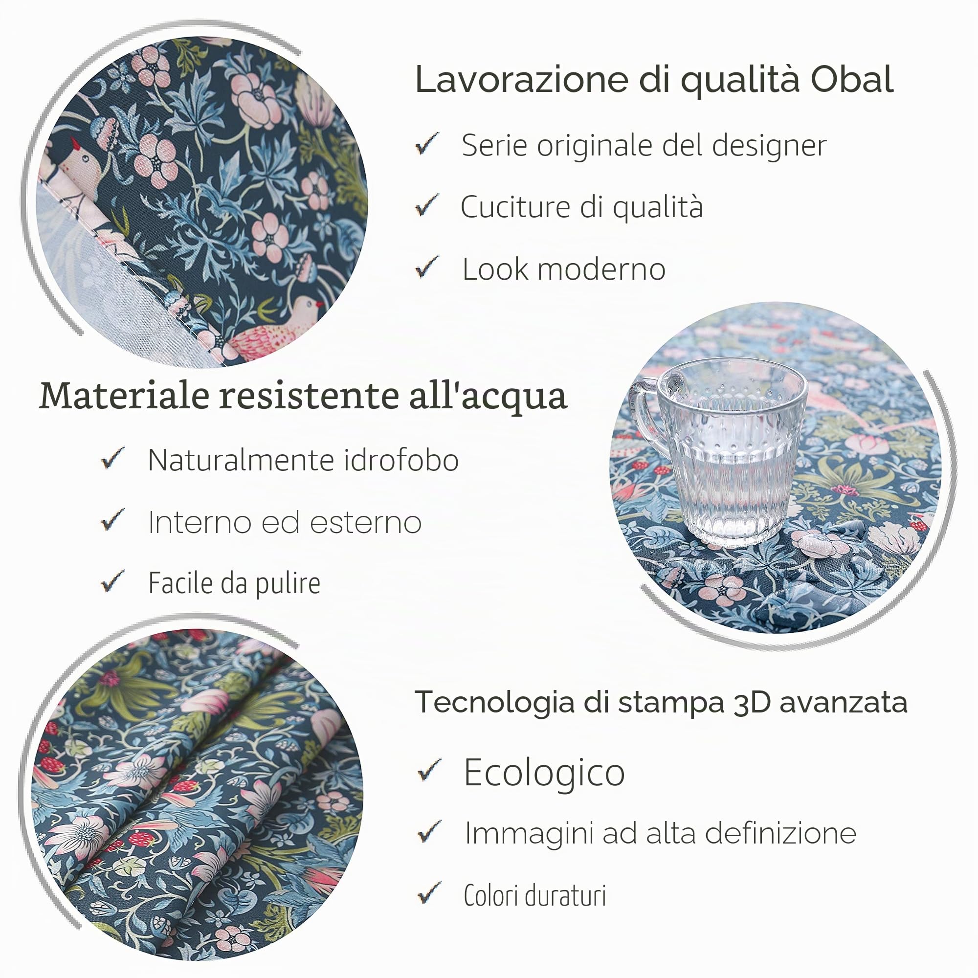 Obal William Morris, Tovaglia dal design originale, impermeabile, rettangolare, per cucina, sala da pranzo, decorazione per tavolo da pranzo, lavabile, 230 x 140 cm (ladro di fragole)